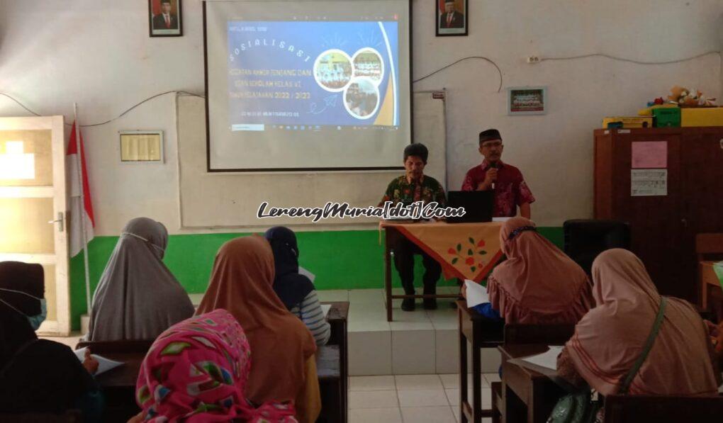 Foto sosialisasi ujian sekolah kepada orang tua siswa di SDN Muktiharjo 01