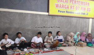 Foto Rebana Bocil Nurul Ikhlas tampil pertama kalinya dalam mengiringi acara halal bihalal