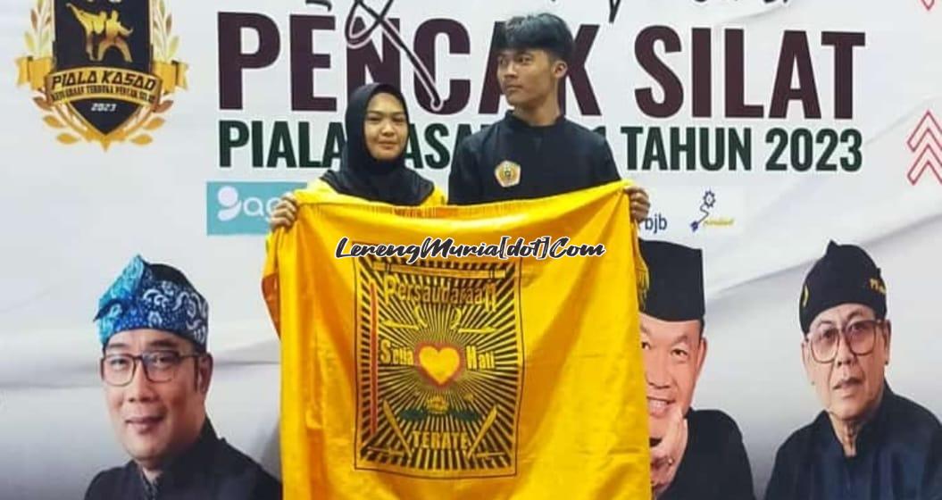 Foto pesilat terbaik putri Erlika Salsabila (SH Terate Pusat Madiun) dan pesilat terbaik putra Reli Gious (IPSI Pemalang)