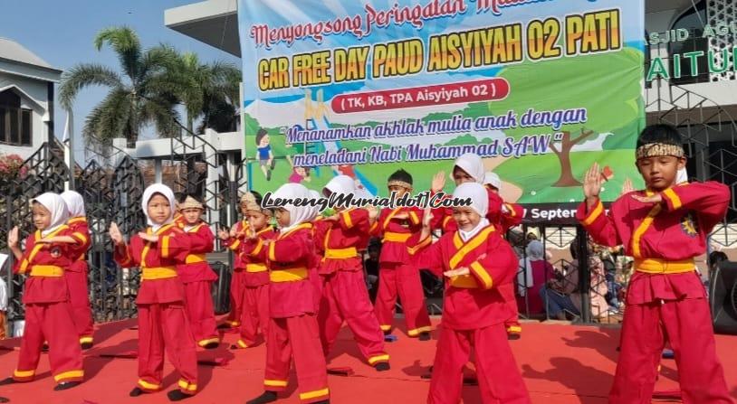 Foto hormat Tapak Suci yang diperagakan oleh pesilat cilik PAUD Aisyiyah 02 Kranggan Pati