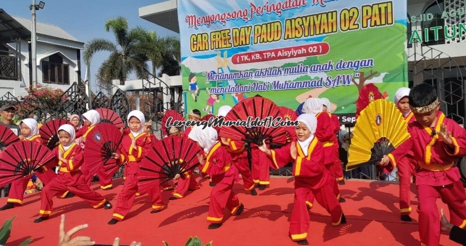 Foto permainan kipas oleh pesilat cilik Tapak Suci PAUD Aisyiyah 02 Kranggan Pati