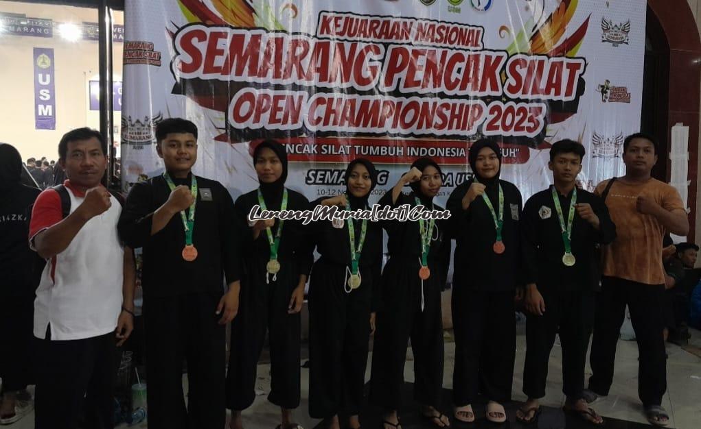 Foto atlet pencak silat SMAN 3 PATI berhasil menggondol medali dalam even Semarang Pencak Silat  Open Championship 2023