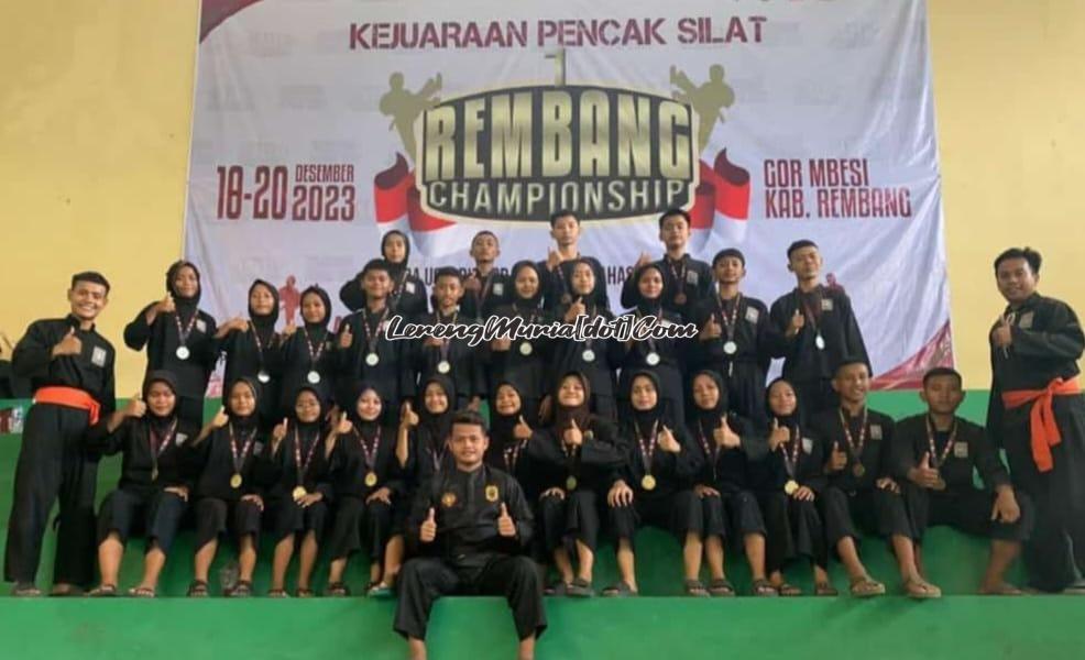 Foto Tim Pesiraga Pati seusai Kejuaraan Pencak Silat Rembang Championship di GOR Mbesi Rembang