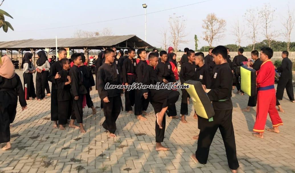 Pesilat SH Terate dan Tapak Suci sedang melakukan teknik tendangan C