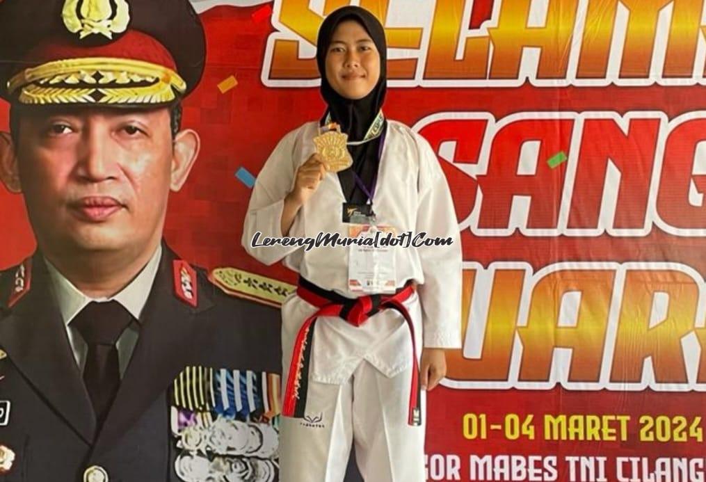 Nur Kafka Husnulzahra Dealova juara 1 Kyorugi Under 46 kg dalam even Kejuaraan Tae Kwon Do Kapolri Cup di Jakarta