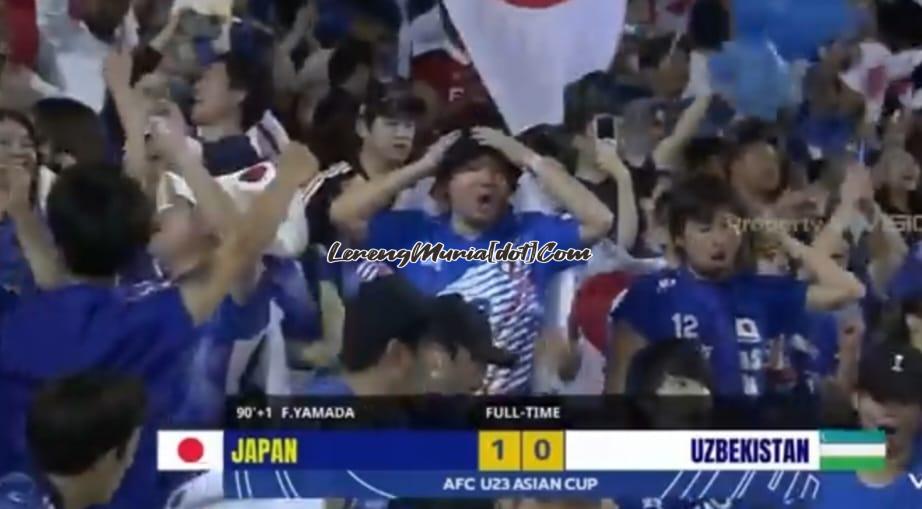 Euforia suporter Jepang setelah tim kesayangannya menjurai Asian Cup U 23 2024 di Qatar (Foto:detiksepakbola) | LERENG MURIA Euforia suporter Jepang setelah tim kesayangannya menjurai Asian Cup U 23 2024 di Qatar (Foto:detiksepakbola)