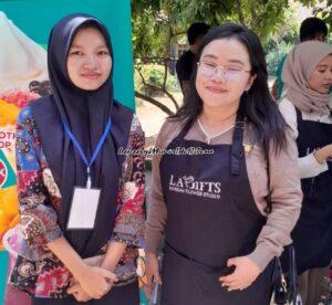 Kak Tiflan (kiri) bersama Kak Gaby perintis Lagift Fresh Flowers di Kota Pati di arena bazar SMAGA DAY 2024