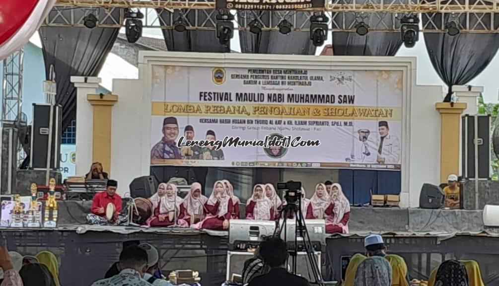 Festival Maulid Nabi Muhammad SAW dalam bentuk lomba rebana di Desa Muktiharjo Margorejo Pati