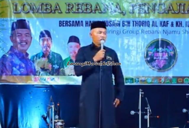 Kades Muktiharjo H. Suwarto, S.Ag. memberikan sambutan pada saat Pengajian Umum Maulid Nabi Muhammad SAW