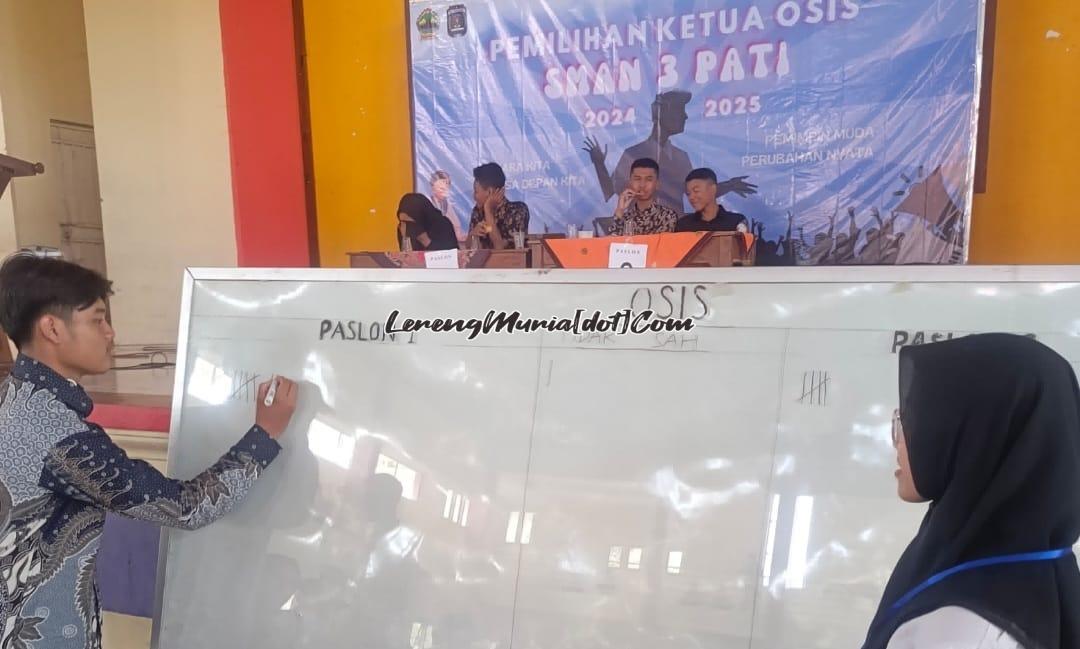 Proses penghitungan suara Pemilos SMAN 3 Pati