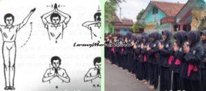 Salam SPI (kiri) sama dengan hormat pencak silat (kanan)