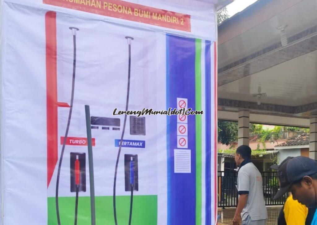 Replika pom bensin Pertamina dari Mushola Al Baroni Perum Pesona Bumi Mandiri II Tambaharjo Pati siap semarakkan takbir keliling Idul Fitri 1446 H
