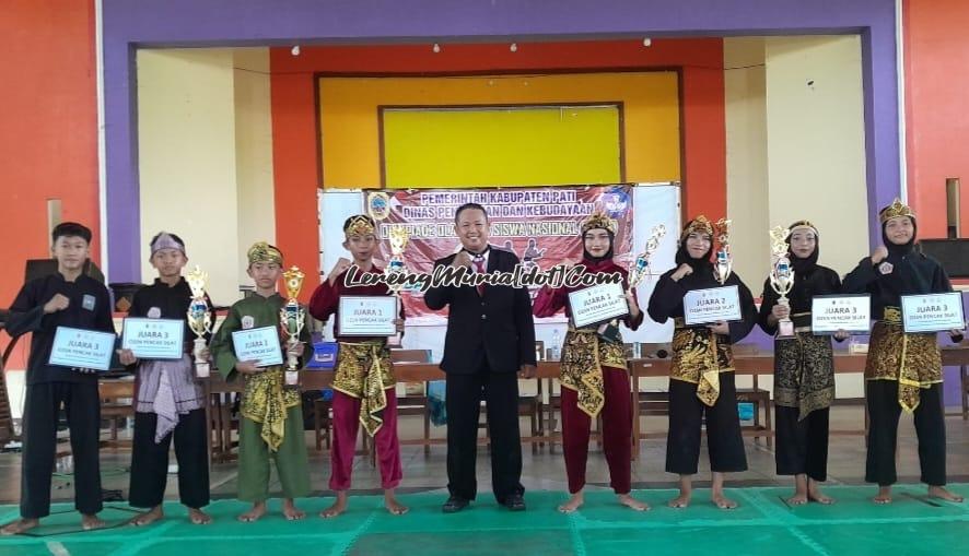 Para juara O2SN SMP cabang pencak silat tingkat Kabupaten Pati yang siap bersaing di level Jawa Tengah