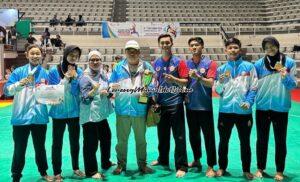 Qiken (1 dari kiri) merebut medali emas Kejurnas Remaja di Jakarta 2025 baru-baru ini.
