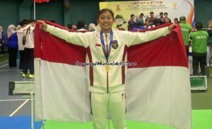 Qiken Dwi Tata pesilat Indonesia berhasil mempersembahkan medali emas di ASG Berunai Darussalam untuk Indonesia