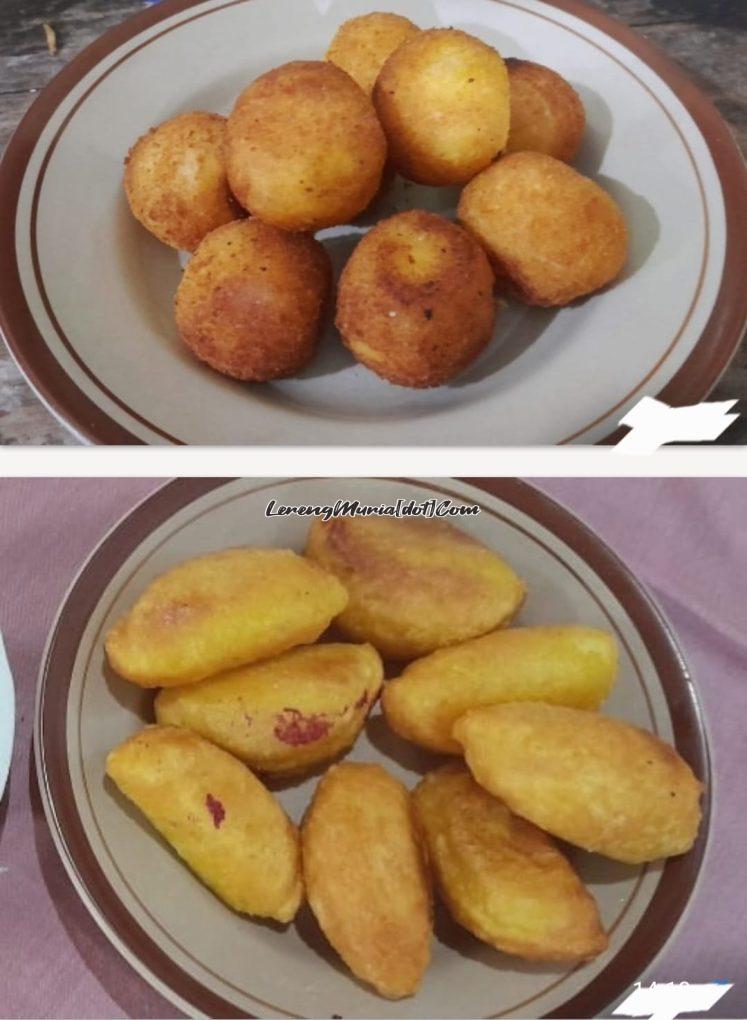 Gethuk Frozen khas Jumog Karanganyar, berbentuk bulat (atas) dan lonjong (bawah) yang sudah siap untuk disantap di berbagai suasana